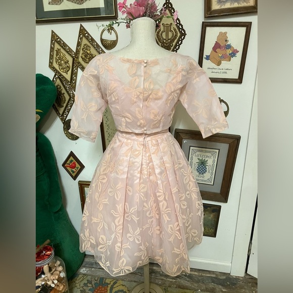 1950s/60s Union Label burnt out velvet Lolita style dress - Picture 2 of 15